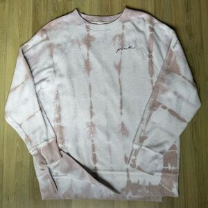 Victoria’s‎ Secret PINK Tie Dye Pink White Campus Sweatshirt Size Medium